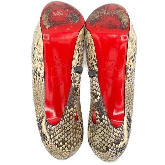 Christian Louboutin Bianca 120 Python Round Tpe Platform Stiletto High Heels - Picture 4 of 8